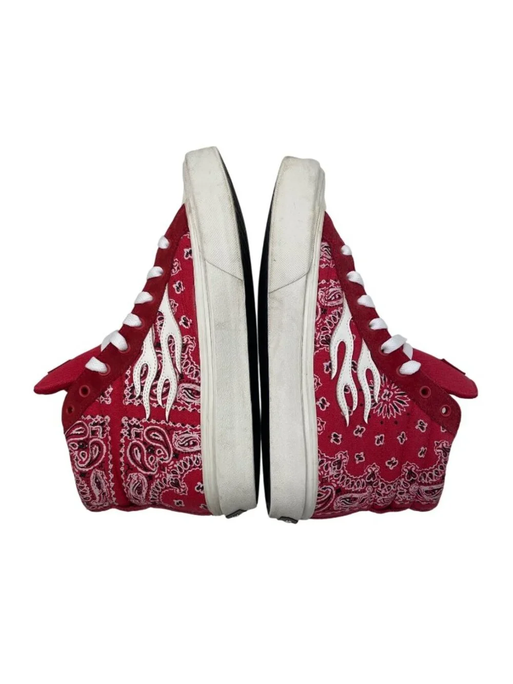 Straye Venice Red Rag Unisex High Top Paisley Skate Shoes Men 10 Women 11.5